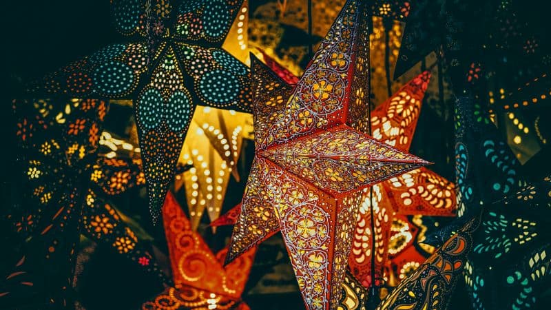 Christmas lights Stars Wallpaper