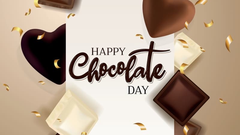 Happy Chocolate Day Confetti Wallpaper