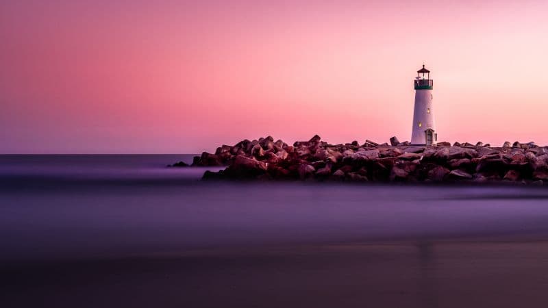 Lighthouse Pink Hour Wallpaper