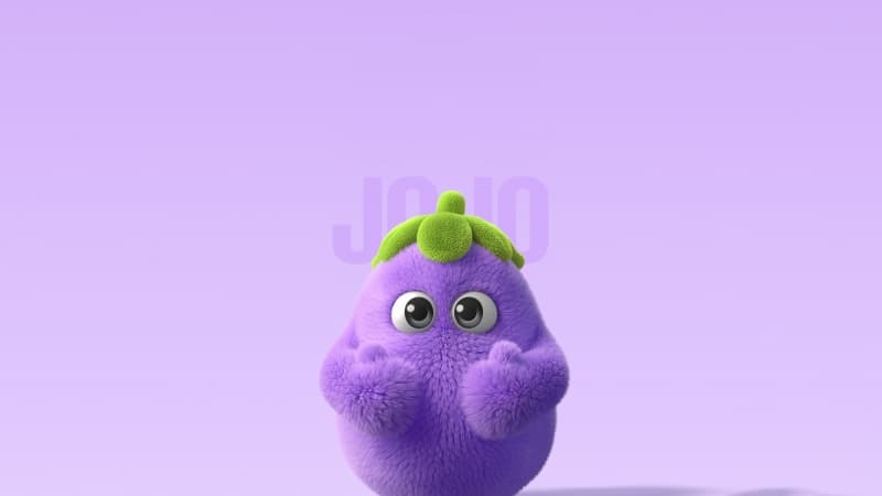 Cute cartoon Purple background Wallpaper