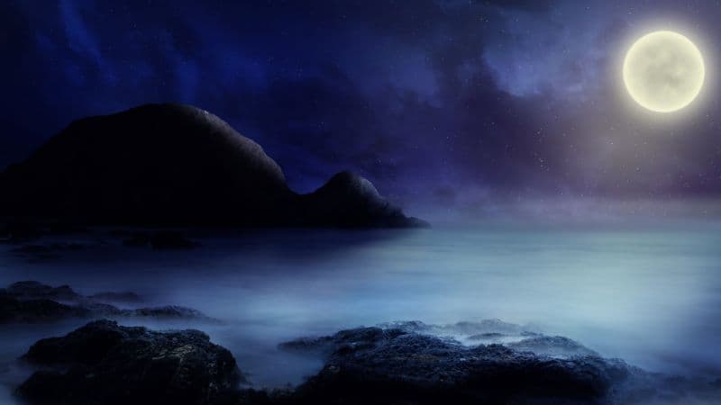 Full moon Starry sky Wallpaper
