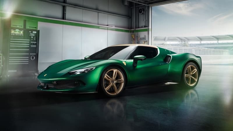 Ferrari 296 GTB Green car Wallpaper