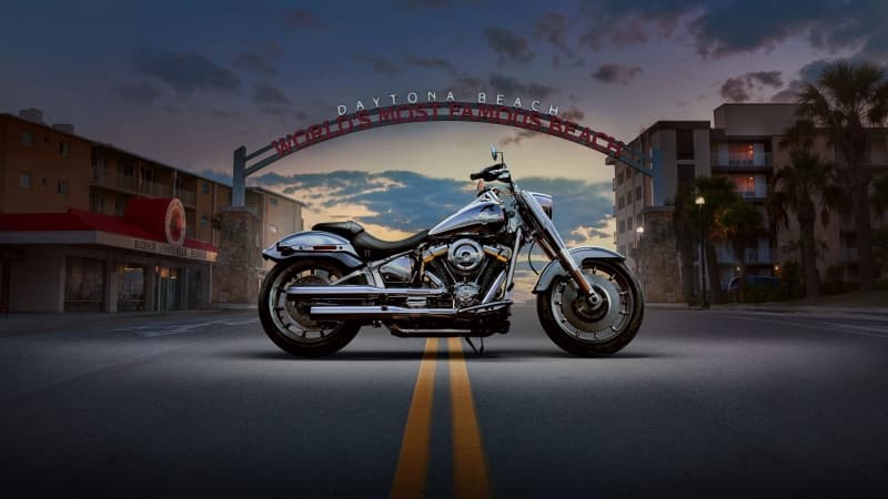 Harley-Davidson Fat Boy Daytona Beach Wallpaper