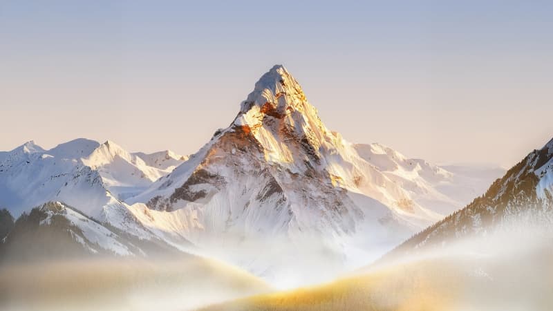 Mountain Landscape Foggy Wallpaper