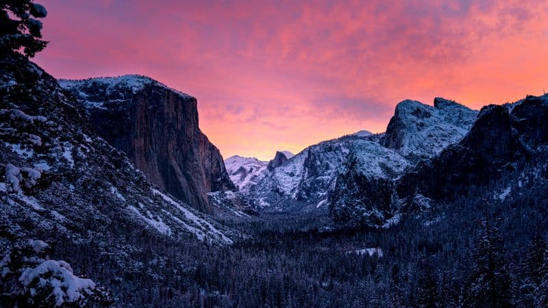 Yosemite National Park Snow covered Wallpaper