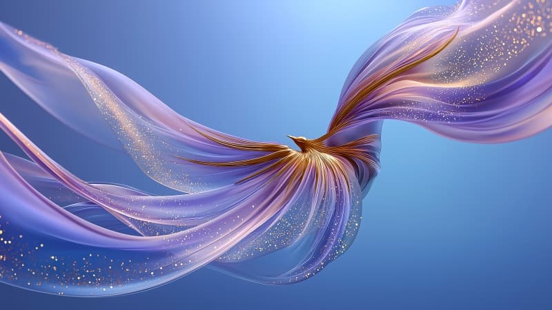 Abstract bird Golden dots Wallpaper