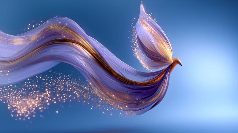 Abstract bird Ribbons Wallpaper