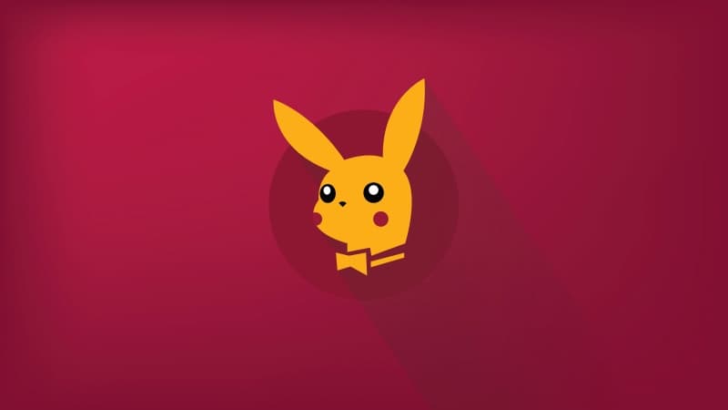 Playboy Pikachu Minimalist Wallpaper