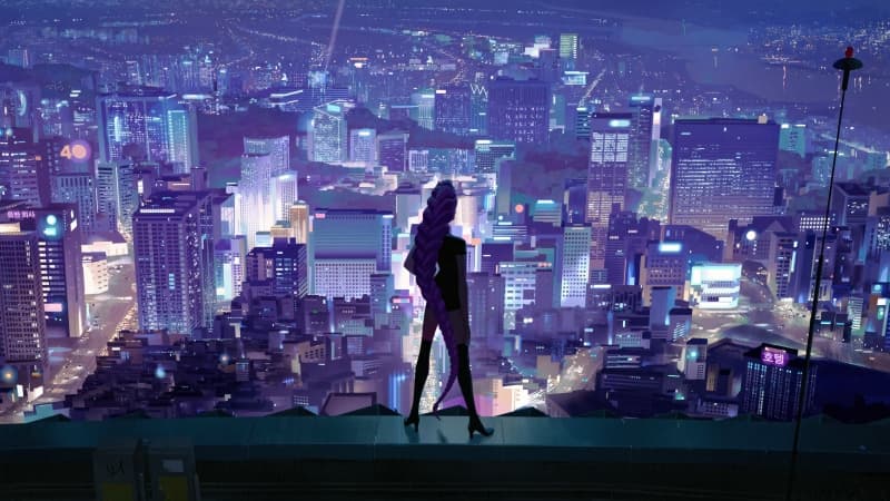Rumi (Huntrix) Cityscape Wallpaper