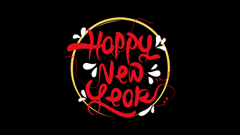 Happy New Year Calligraphy Wallpaper