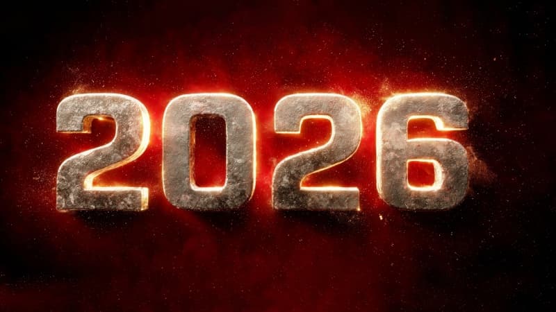 2026 New Year 3D text Wallpaper
