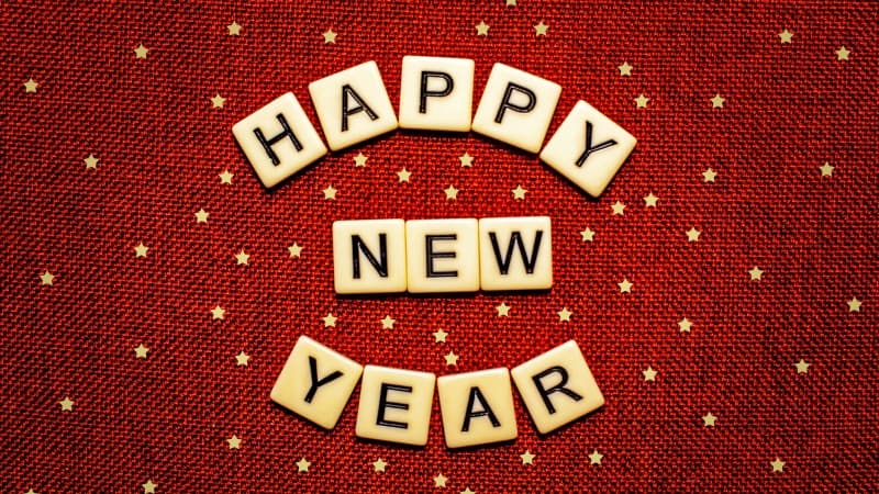 Happy New Year Golden stars Wallpaper