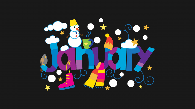 January Illustration Wallpaper