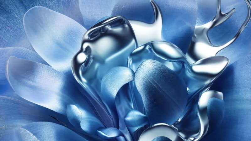 Liquid metal Digital flower Wallpaper