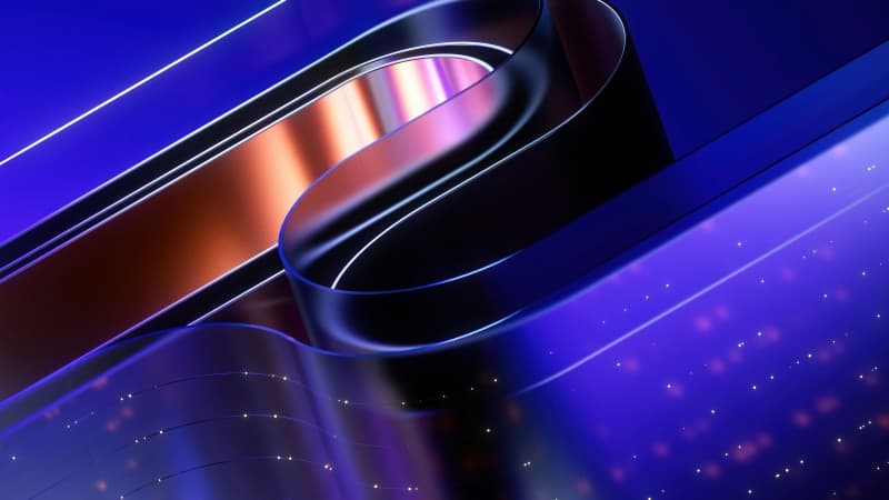 Liquid metal Ribbons Wallpaper