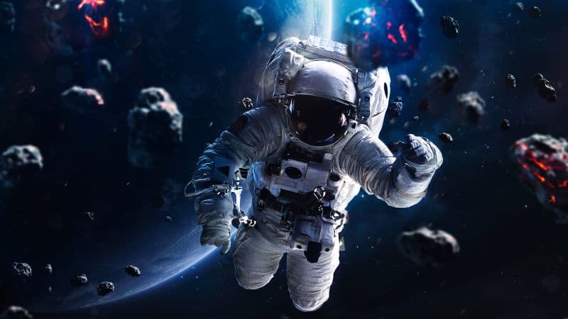 Astronaut Asteroids Wallpaper
