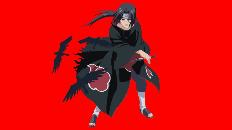 Itachi Uchiha Red background Wallpaper