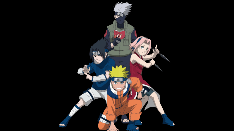 Naruto Team 7 Black background Wallpaper