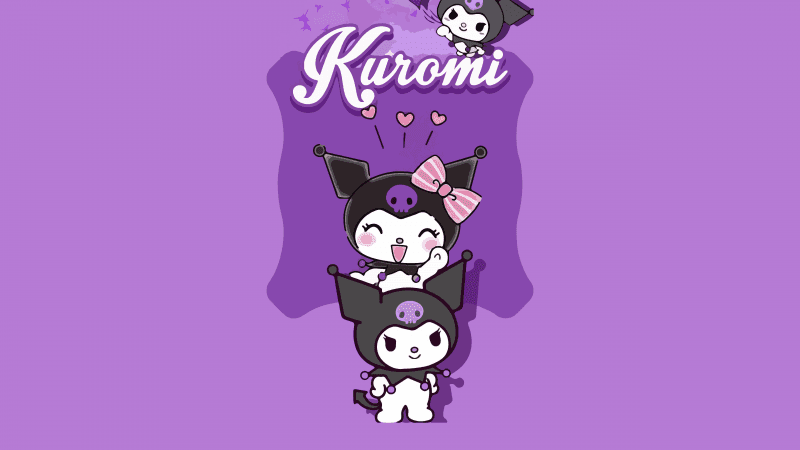 Kuromi Purple background Wallpaper