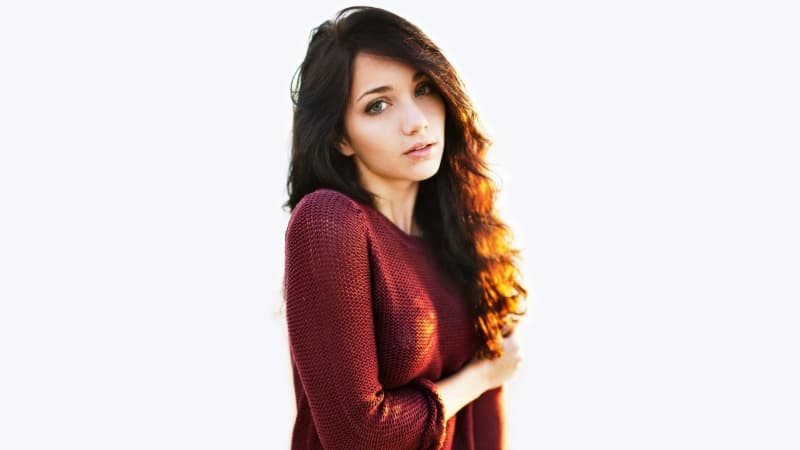 Emily Rudd White background Wallpaper