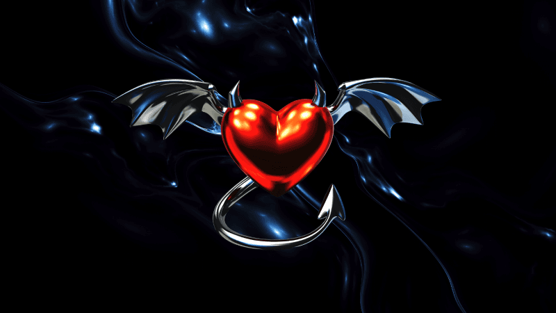 Devil heart Metallic Wallpaper