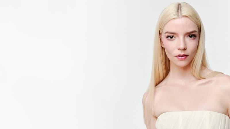Anya Taylor-Joy White background Wallpaper