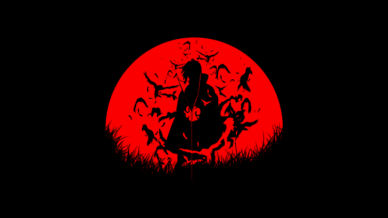 Itachi Uchiha Red moon Wallpaper