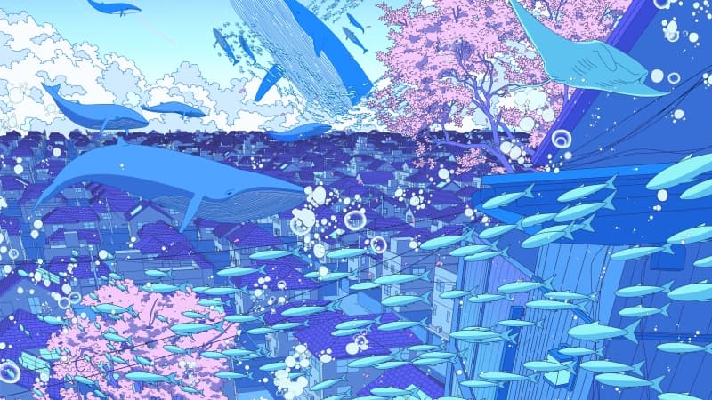 Surreal Underwater city Wallpaper