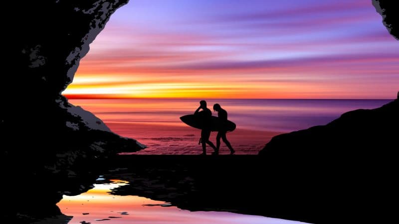 Beach Silhouette Wallpaper