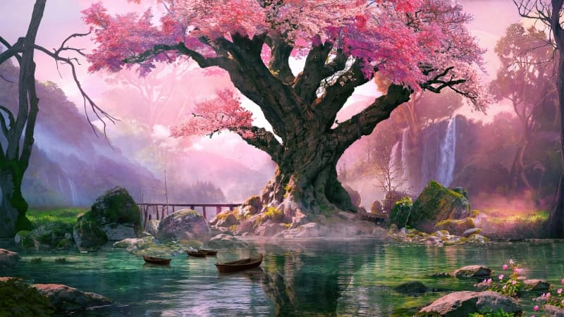 Surreal Cherry blossom Wallpaper