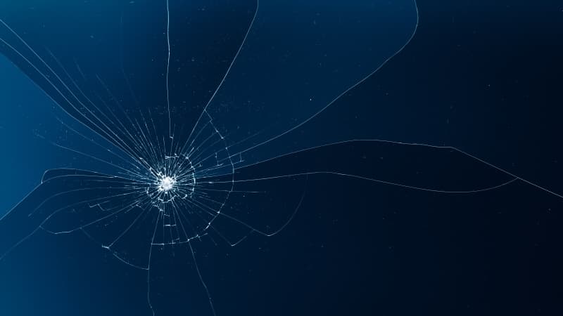 Shattered glass Blue background Wallpaper