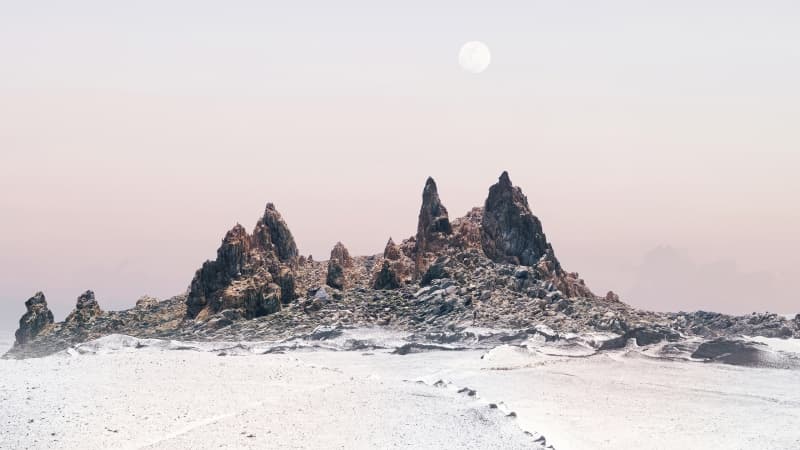 Volcanic chimneys Landscape Wallpaper