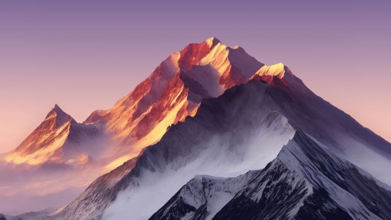 Snow mountains Golden hour Wallpaper