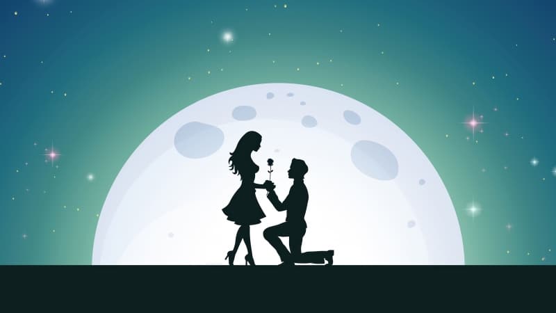 Love couple Proposal Wallpaper
