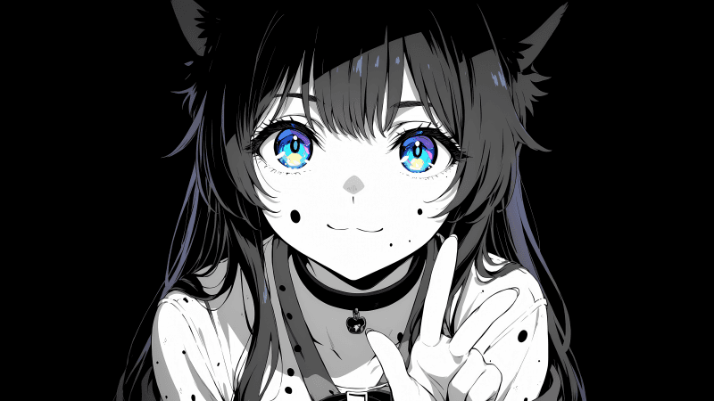 Kawaii Cat girl Wallpaper