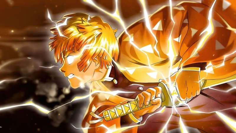 Zenitsu Agatsuma Thunder Breathing Wallpaper