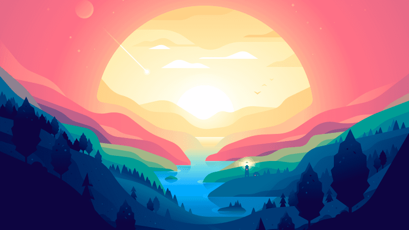 Mountain Landscape Layers Wallpaper