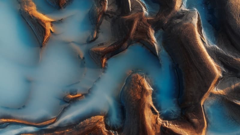 Braided river Iceland Wallpaper