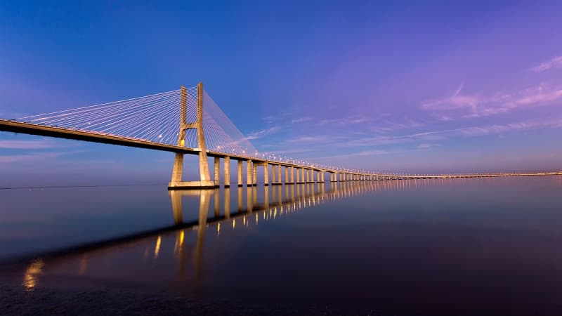 Vasco da Gama Bridge Twilight Wallpaper