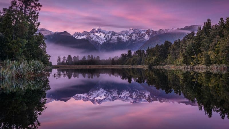 Lake Matheson Aesthetic Wallpaper