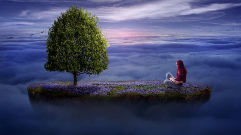 Surreal Woman Floating Dream Wallpaper