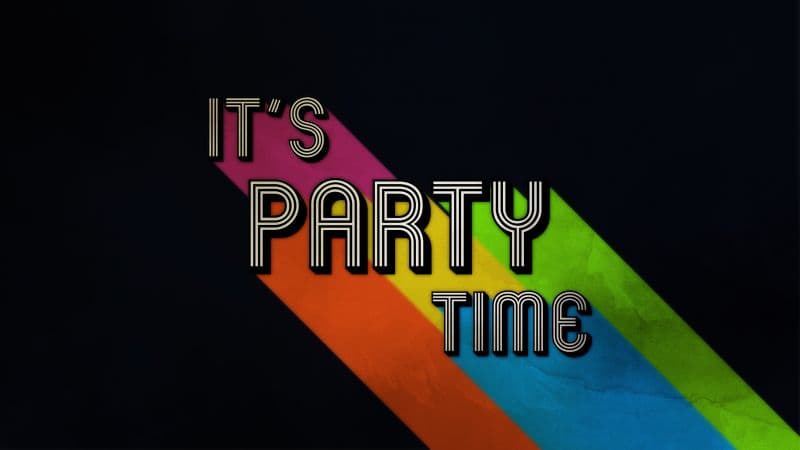Its Party Time Black background Wallpaper