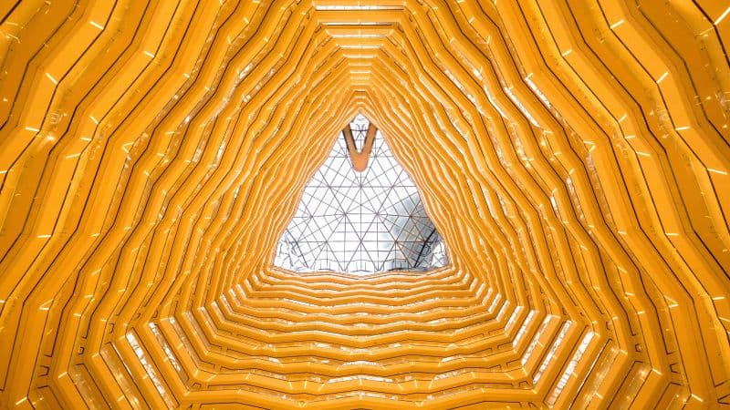 Tall atrium Yellow Wallpaper
