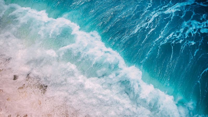 Ocean Waves Aerial view Wallpaper