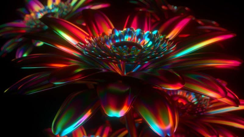 Digital flower 3D model Wallpaper