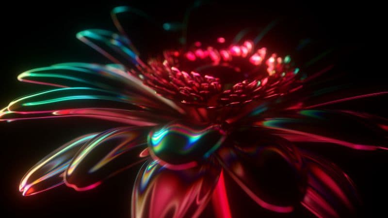 Neon Digital flower Wallpaper