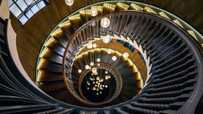 Wooden stairs Aesthetic Wallpaper