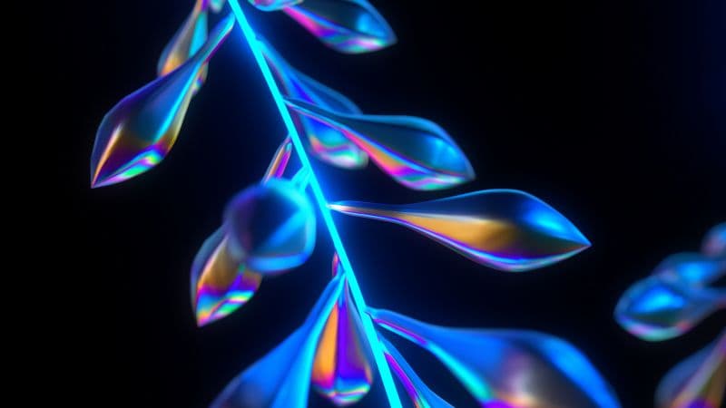 Neon Leaves Wallpaper