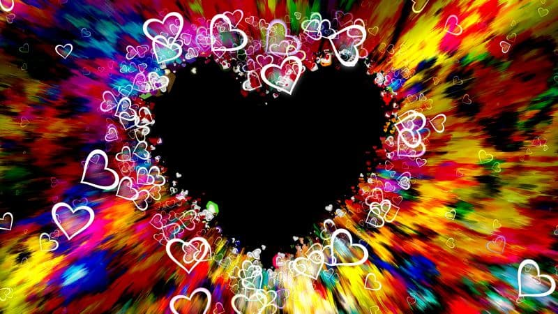 Love hearts Colorful abstract Wallpaper