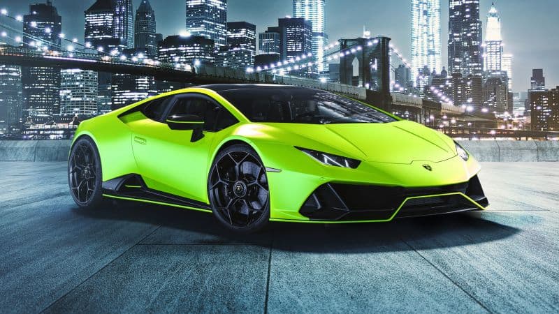 Lamborghini Huracan EVO Fluo Capsule Brooklyn Bridge Wallpaper